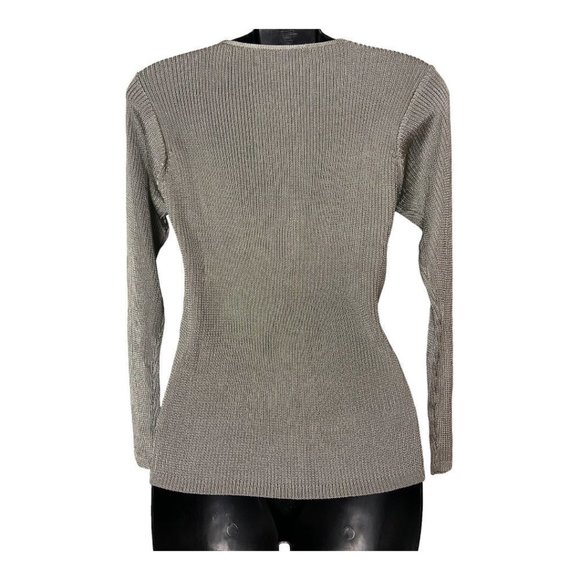 Linda Allard Ellen Tracy Womens Grey Viscose Cardigan Size Small Petite - Picture 2 of 7